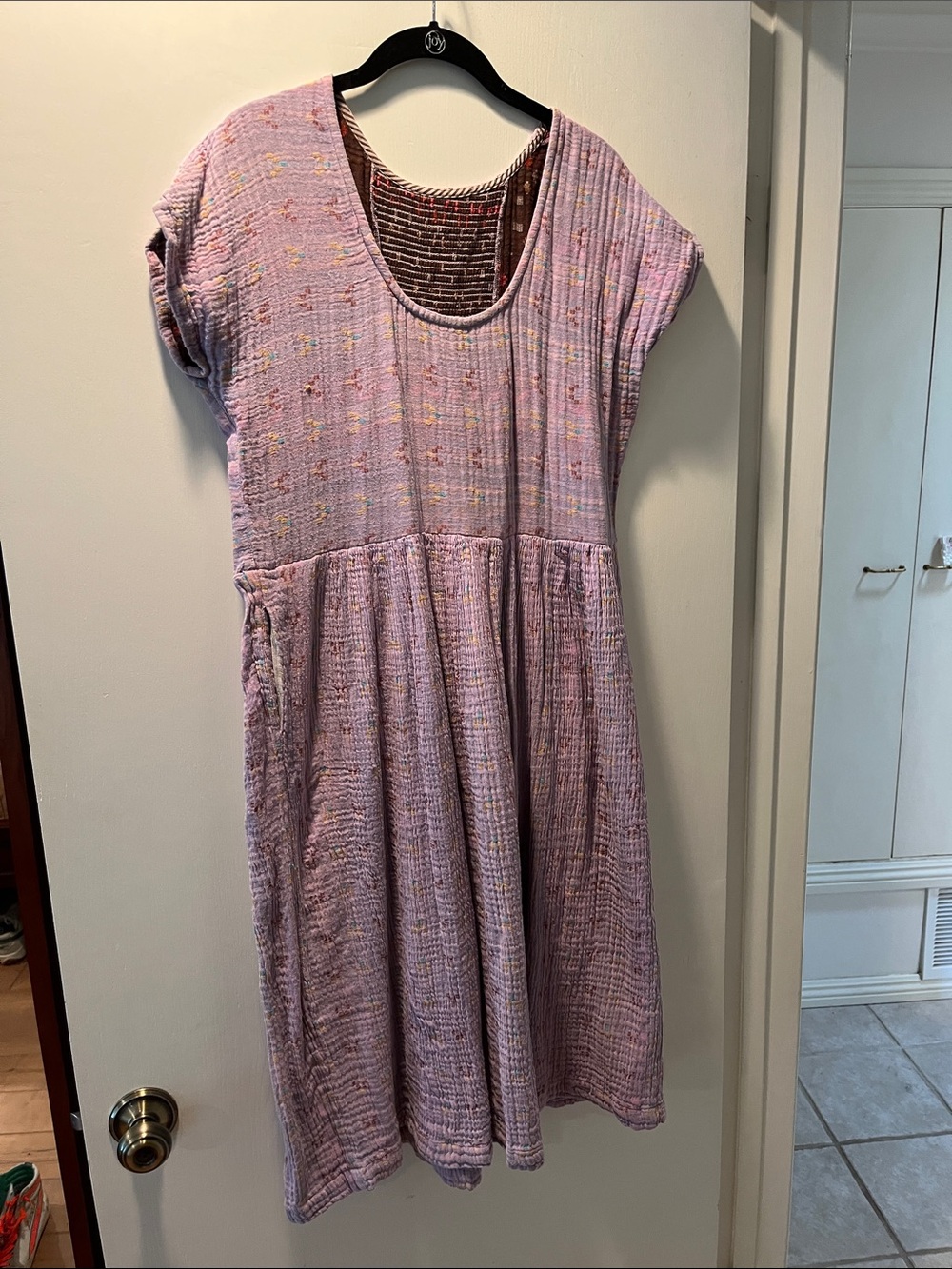 Ace & Jig Lavender Gauze Midi Dress with Multicolor Flecks